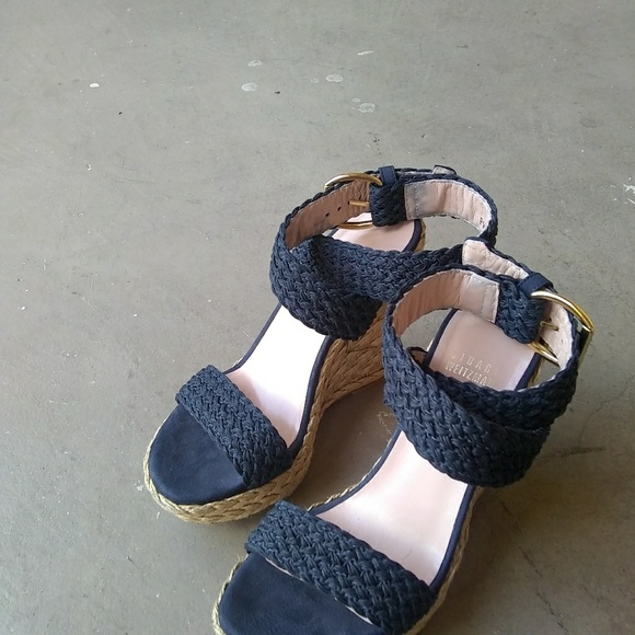 Stuart Weitzman Alex Crochet Sandal Wedges, Sz 6 - Picture 6 of 6